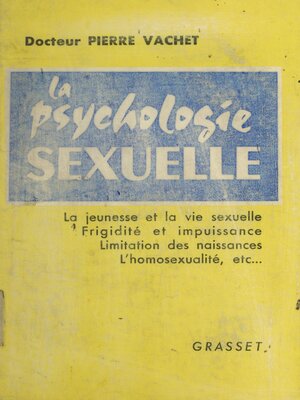 cover image of La psychologie sexuelle